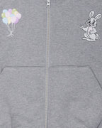 [ Pre-order ] Rabbit Embroidery Zipup Hoodie