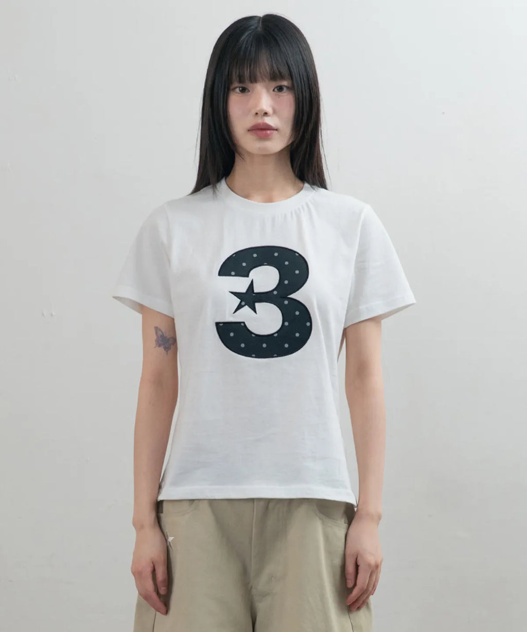 [ Pre-order ] 3 logo Dot Slim Fit T-Shirt