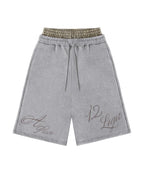 [ Pre-order ] Rockcake Check Layered Bermuda Sweat Shorts