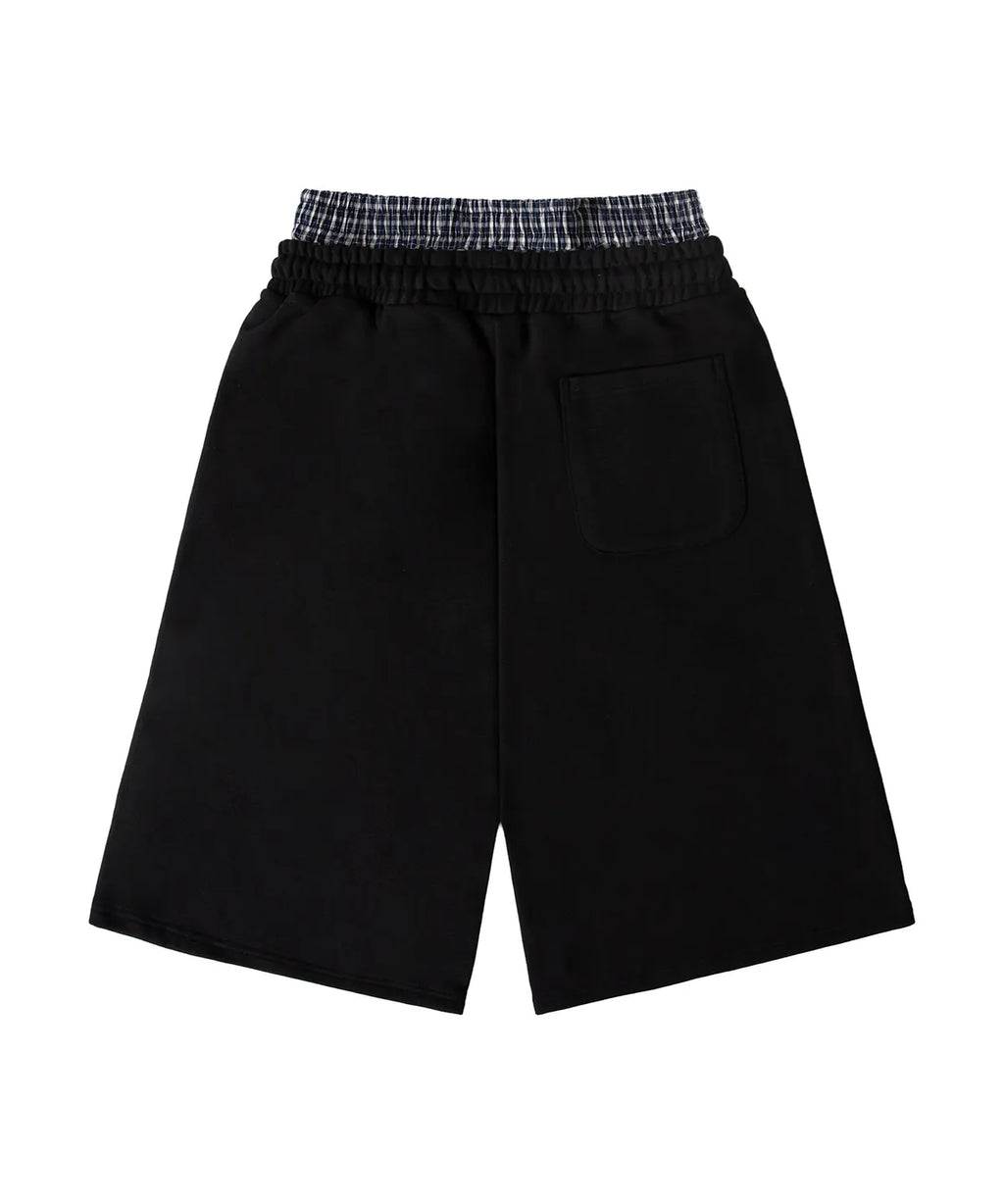[ Pre-order ] Rockcake Check Layered Bermuda Sweat Shorts