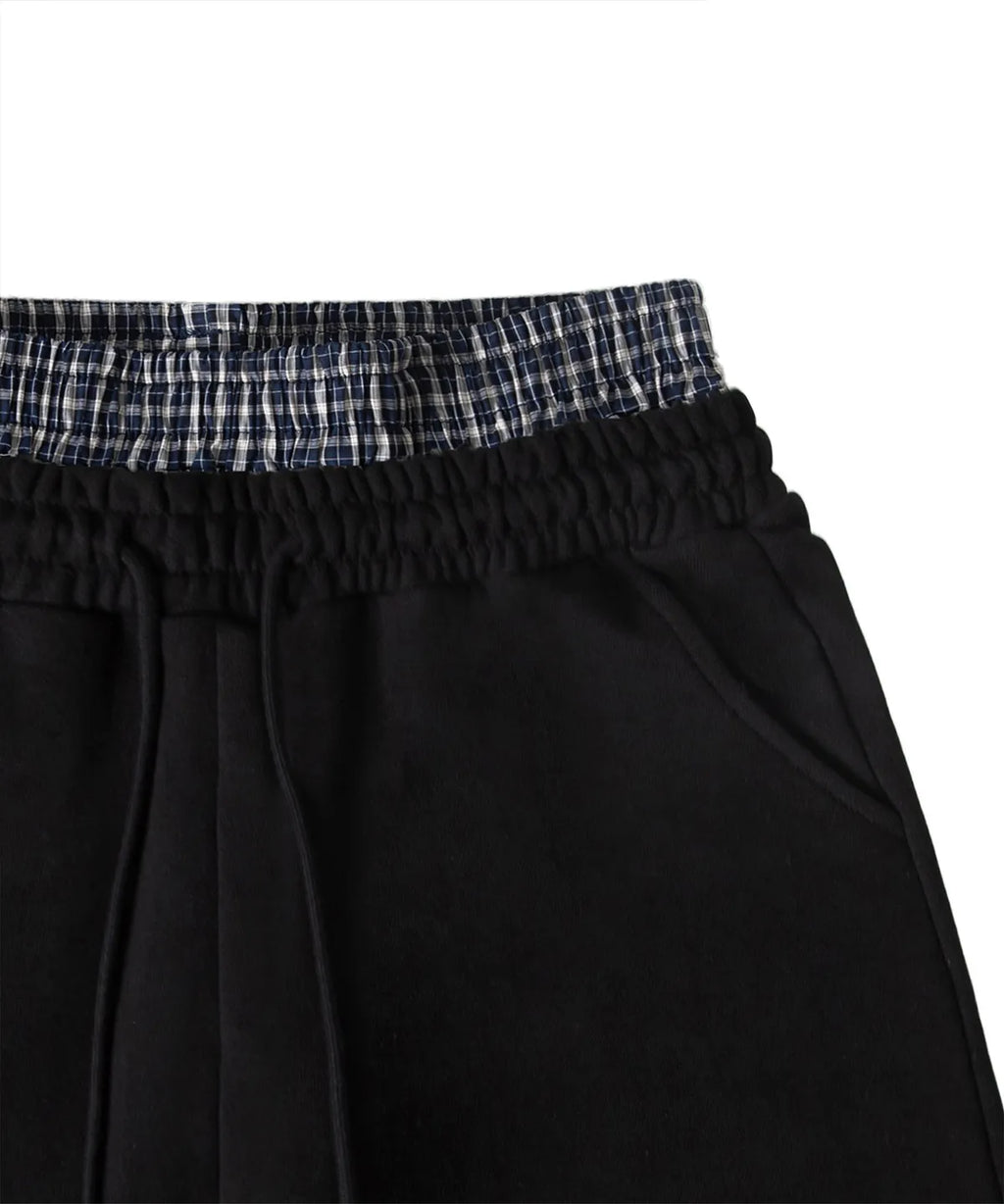 [ Pre-order ] Rockcake Check Layered Bermuda Sweat Shorts