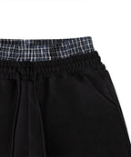 [ Pre-order ] Rockcake Check Layered Bermuda Sweat Shorts