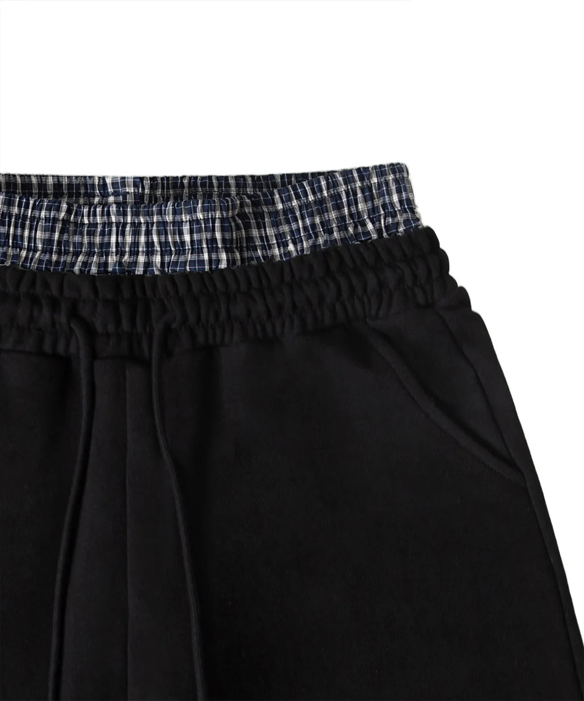 [ Pre-order ] Rockcake Check Layered Bermuda Sweat Shorts
