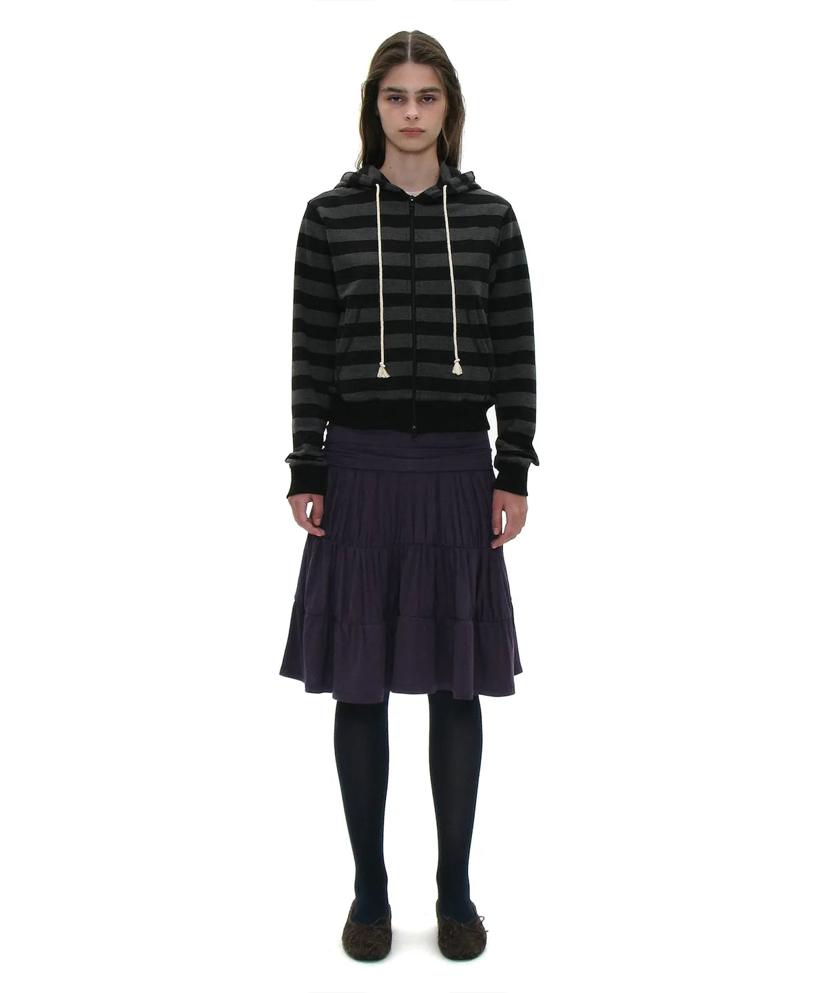 [ 店主推薦 Pre-order ] PWC Jersey Shirrimg Tiered Midi Skirt