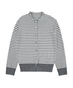 [ Pre-order ] Rockcake Stripe Logo Knit Cardigan