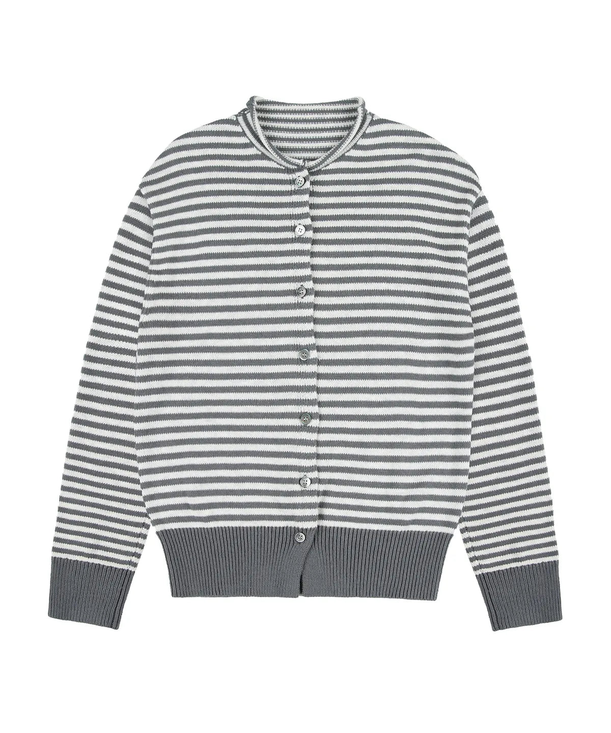 [ Pre-order ] Rockcake Stripe Logo Knit Cardigan