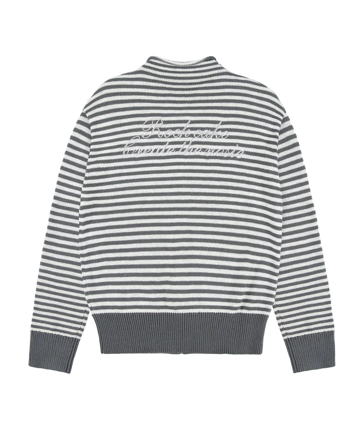 [ Pre-order ] Rockcake Stripe Logo Knit Cardigan