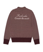 [ Pre-order ] Rockcake Stripe Logo Knit Cardigan