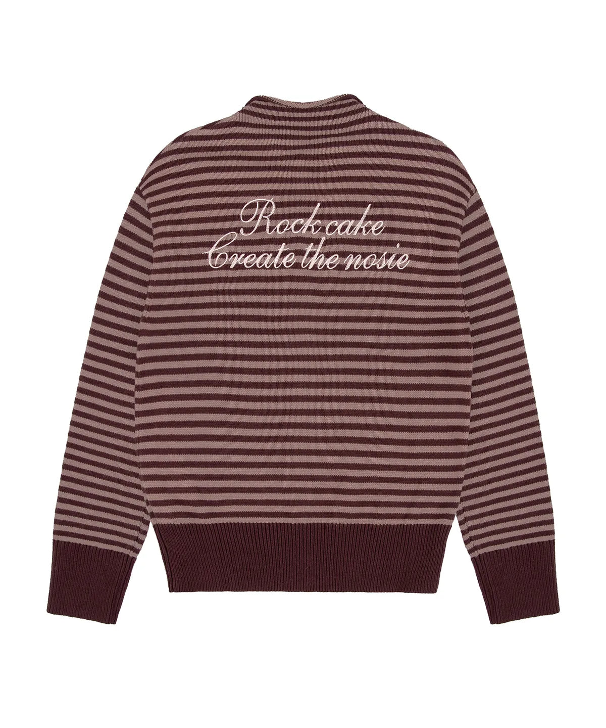 [ Pre-order ] Rockcake Stripe Logo Knit Cardigan