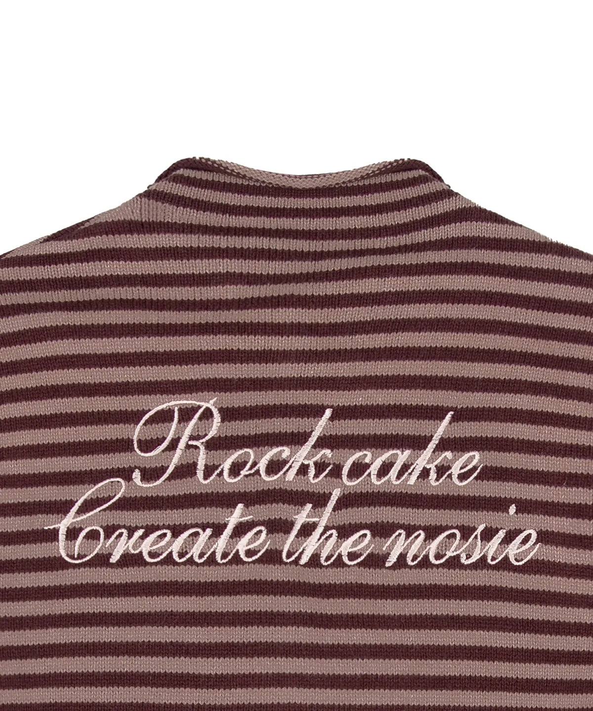 [ Pre-order ] Rockcake Stripe Logo Knit Cardigan