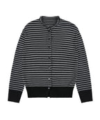 [ Pre-order ] Rockcake Stripe Logo Knit Cardigan