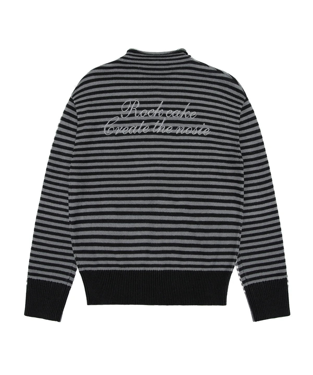 [ Pre-order ] Rockcake Stripe Logo Knit Cardigan