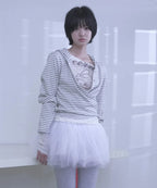 [ Pre-order ] Stripe Wrap Hood Cardigan