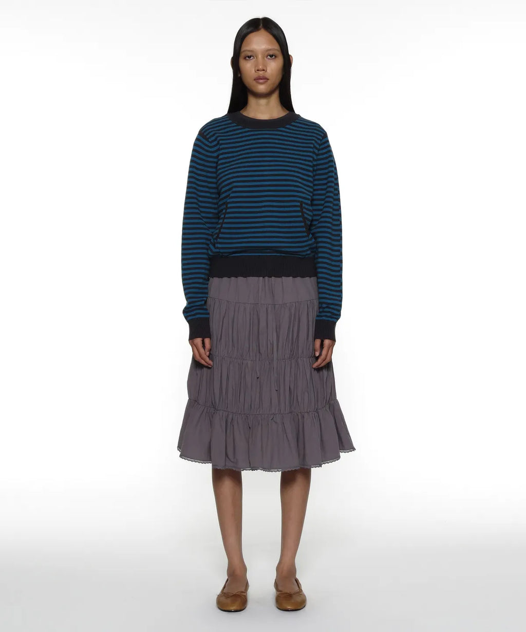 [ Pre-order ] PWC Lace Trim Tiered Mid Skirt