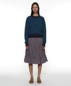 [ Pre-order ] PWC Lace Trim Tiered Mid Skirt