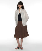 [ Pre-order ] PWC Lace Trim Tiered Mid Skirt
