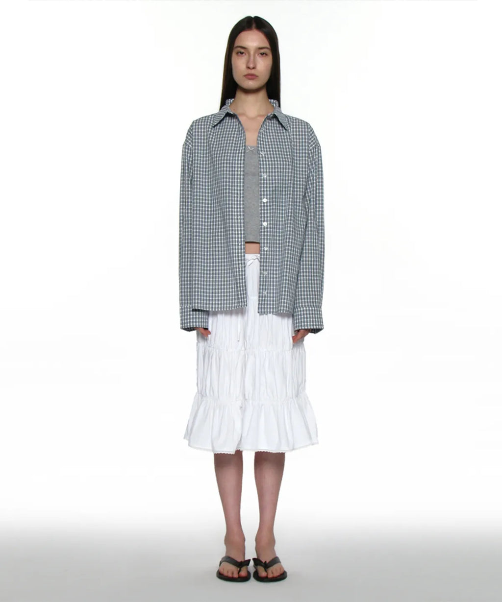 [ Pre-order ] PWC Lace Trim Tiered Mid Skirt