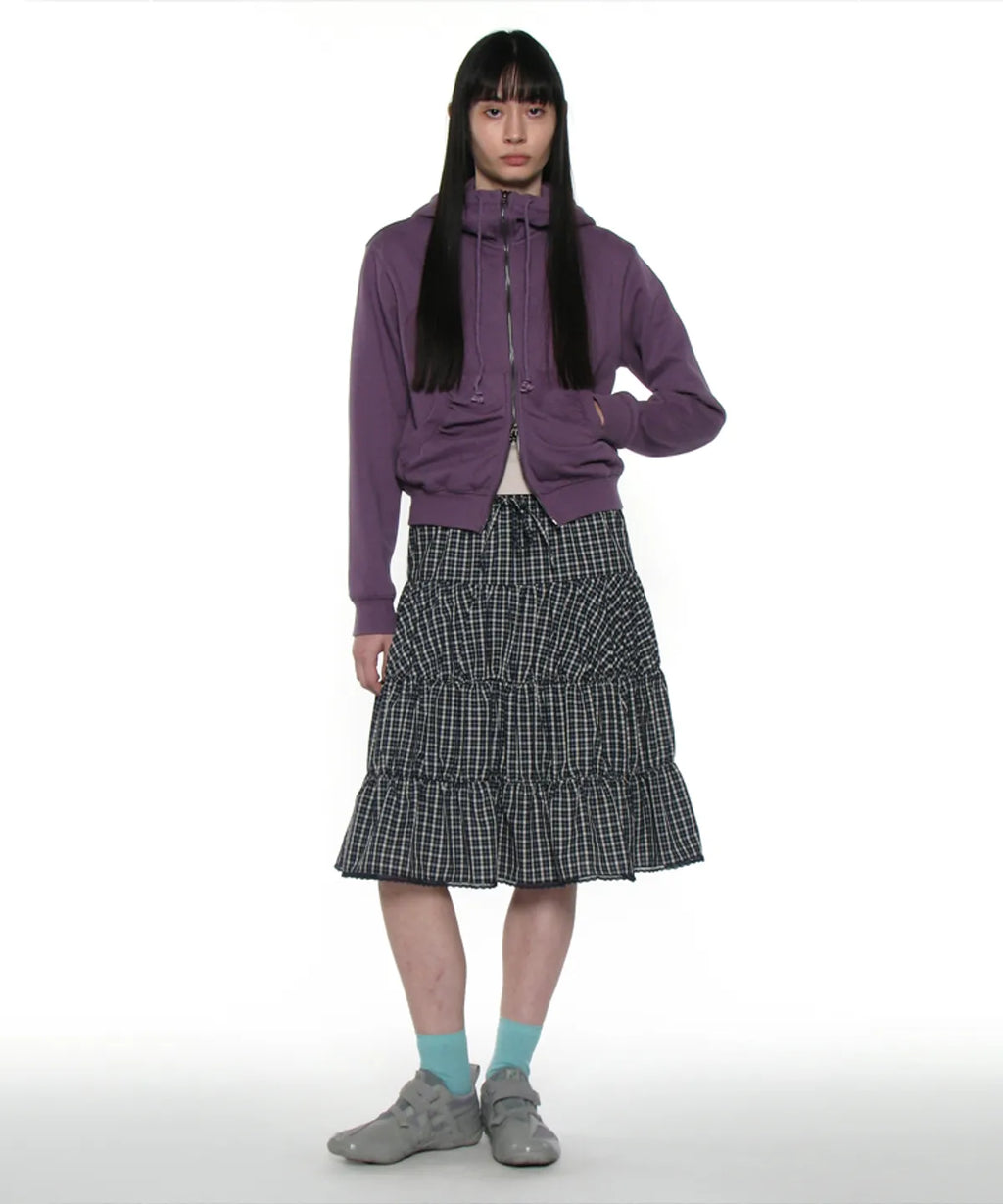 [ Pre-order ] PWC Lace Trim Tiered Mid Skirt