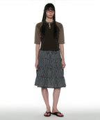 [ Pre-order ] PWC Lace Trim Tiered Mid Skirt