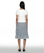 [ Pre-order ] PWC Lace Trim Tiered Mid Skirt