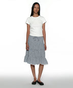 [ Pre-order ] PWC Lace Trim Tiered Mid Skirt