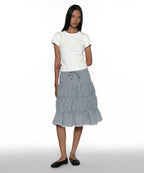 [ Pre-order ] PWC Lace Trim Tiered Mid Skirt