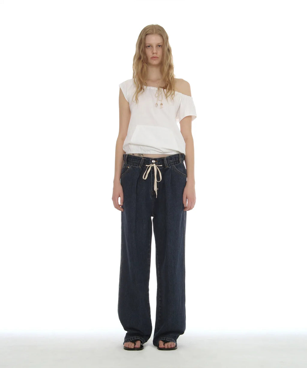 [ Pre-order ] Drawstring Loose Jeans