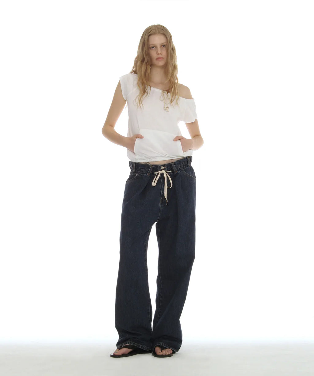 [ Pre-order ] Drawstring Loose Jeans