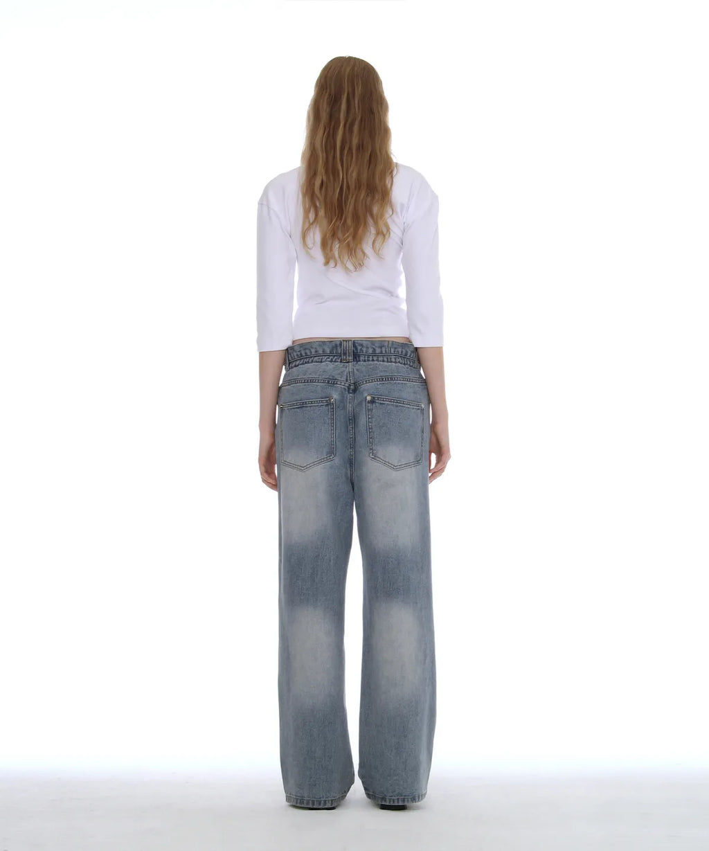 [ Pre-order ] Drawstring Loose Jeans