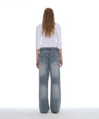 [ Pre-order ] Drawstring Loose Jeans