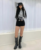 [ Pre-order ] Rockcake Stripe Logo Knit Cardigan