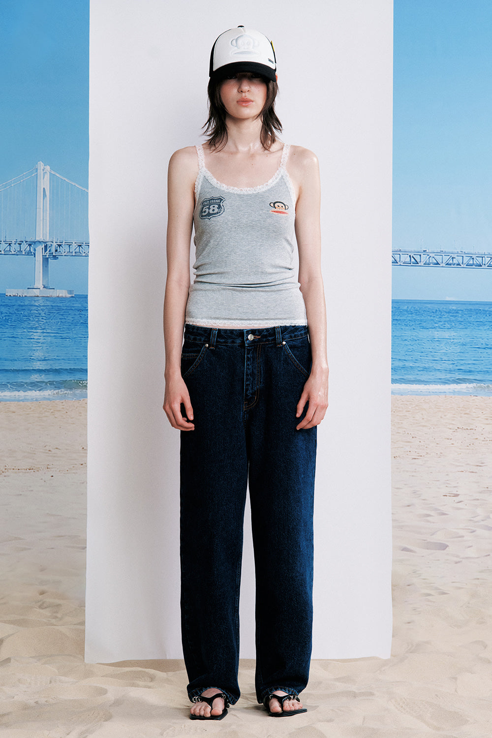 [ Pre-order ] Sunburn X Paul Frank Lace Sleeveless Top