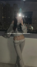 [ 現貨 ] Sculptor Off-Shoulder Cropped Sweatshirt