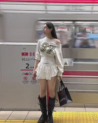 [ 現貨 ] Sculptor Off-Shoulder Cropped Sweatshirt