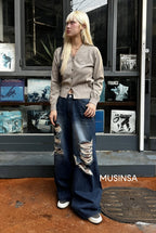 [ Pre-order ] Square Logo Knit Cardigan