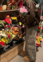 [ KR0367 ]  70s vintage leather jacket