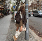 [ KR0367 ]  70s vintage leather jacket