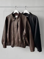 [ KR0367 ]  70s vintage leather jacket