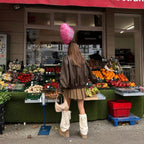 [ KR0367 ]  70s vintage leather jacket