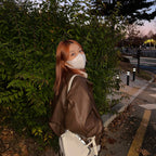 [ KR0367 ]  70s vintage leather jacket