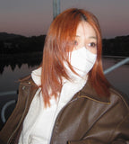 [ KR0367 ]  70s vintage leather jacket