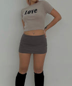 [ KR0335 ] Bite me mid waist skort