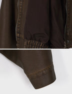 [ KR0367 ]  70s vintage leather jacket