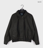 [ KR0367 ]  70s vintage leather jacket